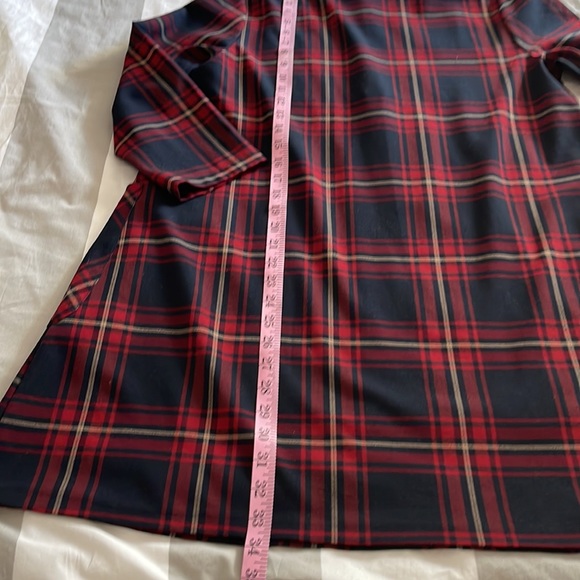 Zara plaid a-line dress with front pockets 3/4 sleeves exposed gold zipper - Picture 12 of 13